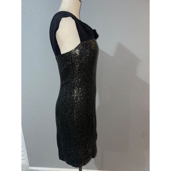 Tory Burch Women's Silk Studded Mini Dress size 6 Cowl Neck Whimsigoth Disco - Picture 6 of 12